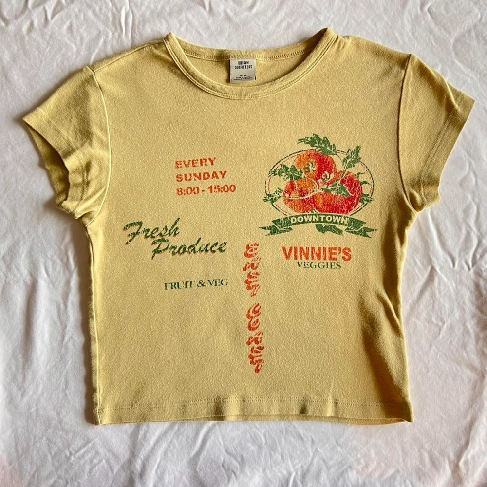 Yellow Graphic Crop Top